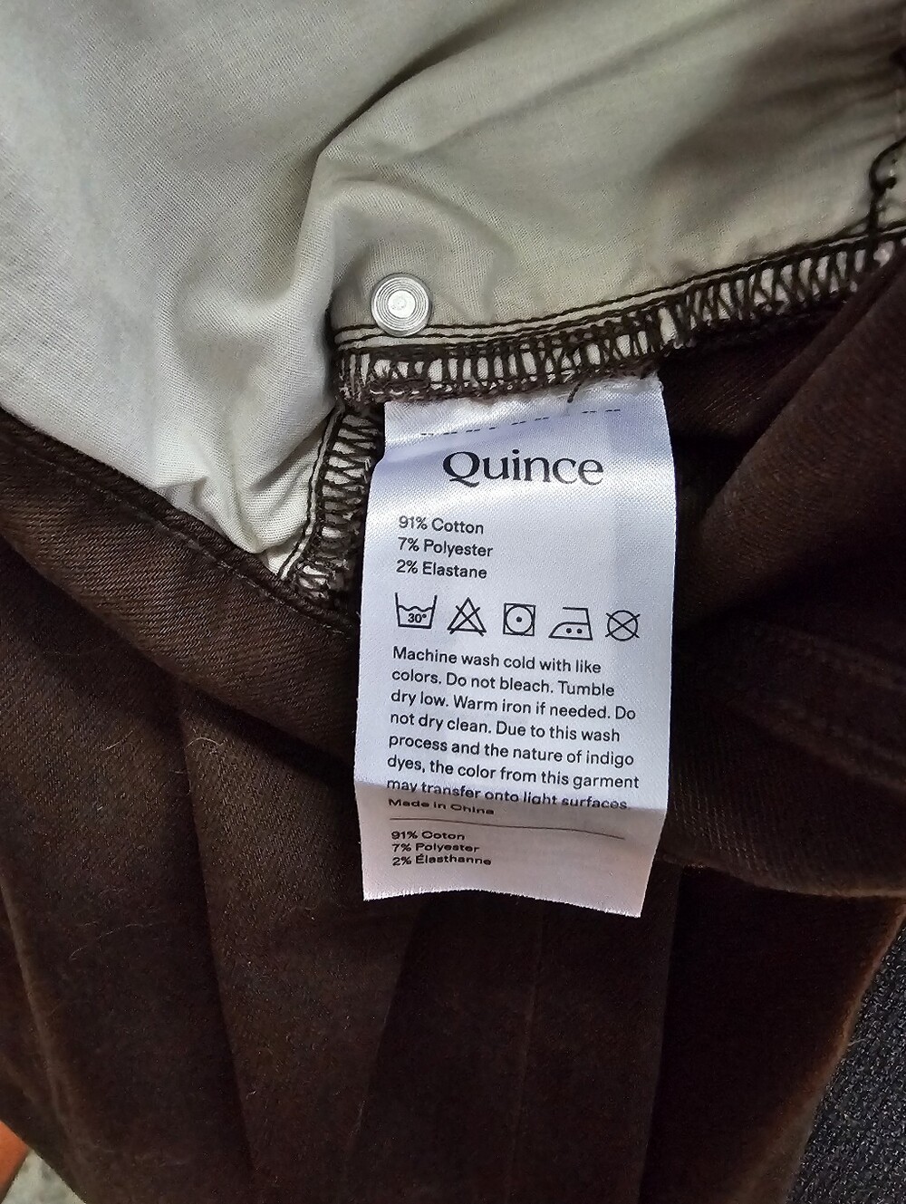 Quince Brown Wide-Leg Stretch Jeans - Picture 4 of 5
